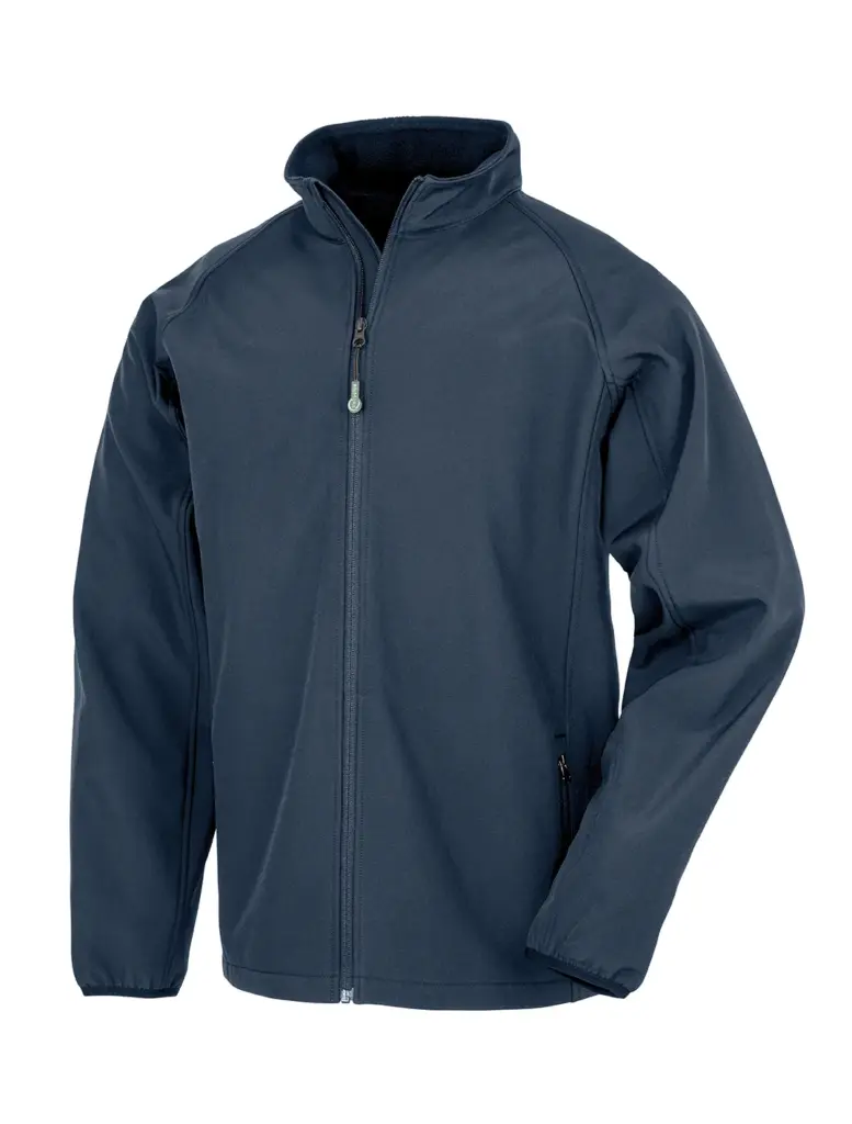 2-laags gerecycled softshell kind, navy — productfoto 4