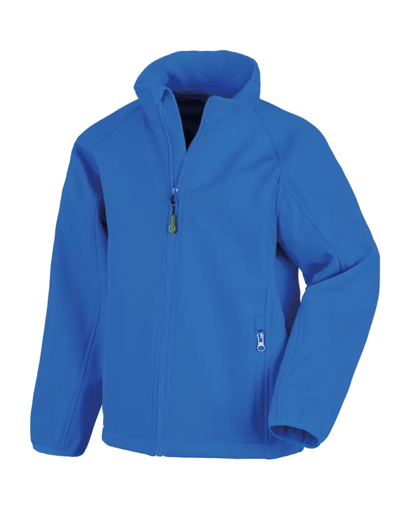 2-laags gerecycled softshell kind, royal — productfoto 5