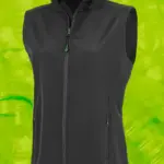 Gerecycleerde dames softshell-bodywarmer, black — productfoto 2