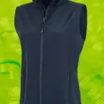 Gerecycleerde dames softshell-bodywarmer, navy — productfoto 4