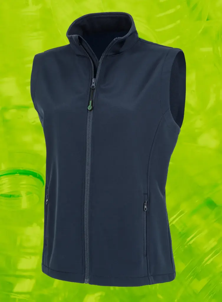 Gerecycleerde dames softshell-bodywarmer, navy — productfoto 4