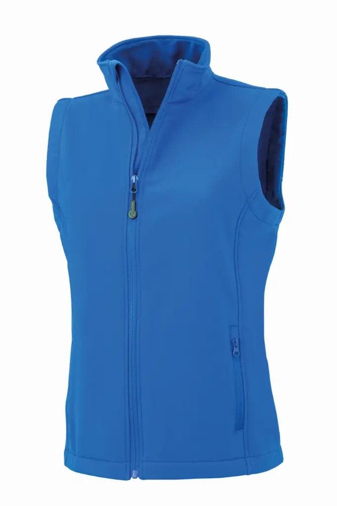 Gerecycleerde dames softshell-bodywarmer, royal — productfoto 5