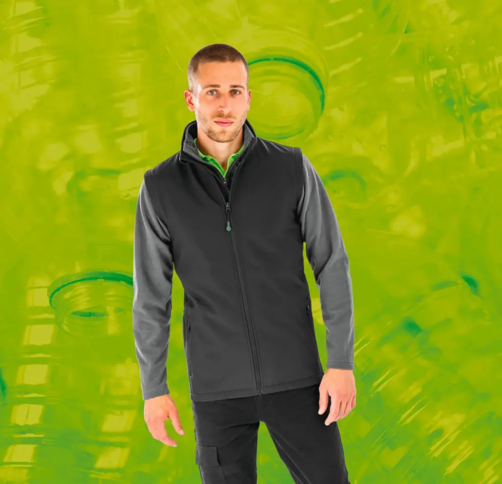 Gerecycleerde heren softshell-bodywarmer