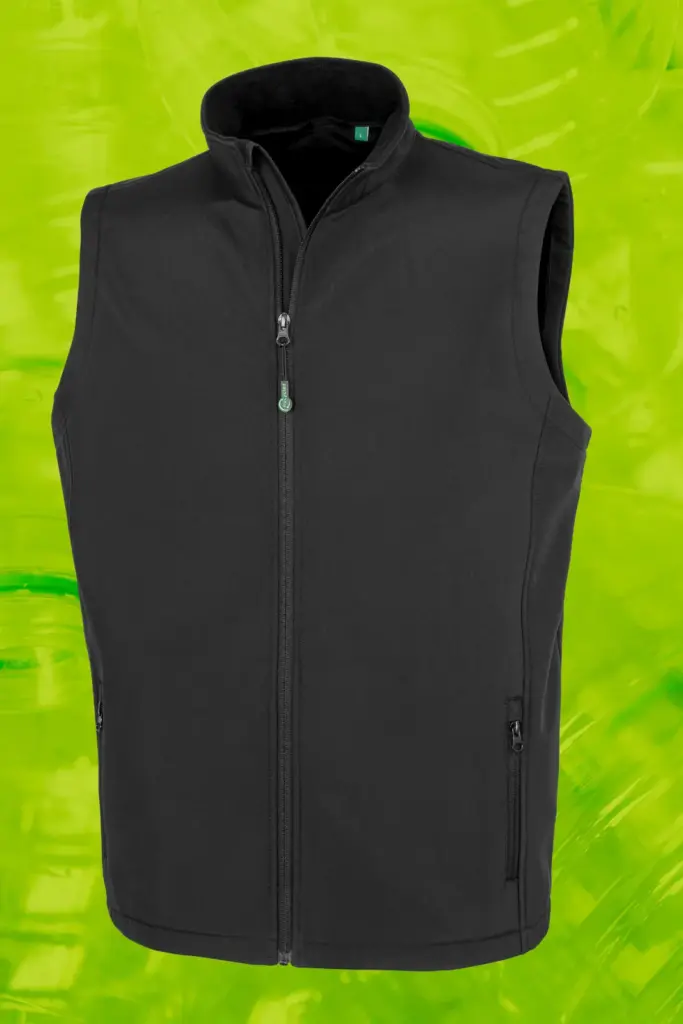 Gerecycleerde heren softshell-bodywarmer, black — productfoto 4