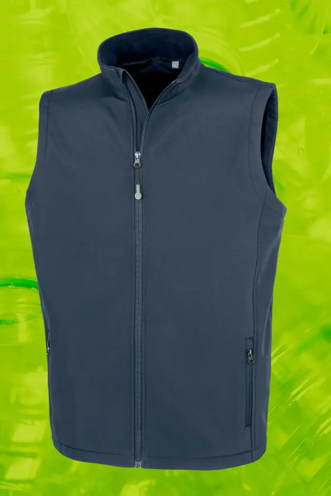 Gerecycleerde heren softshell-bodywarmer, navy — productfoto 6