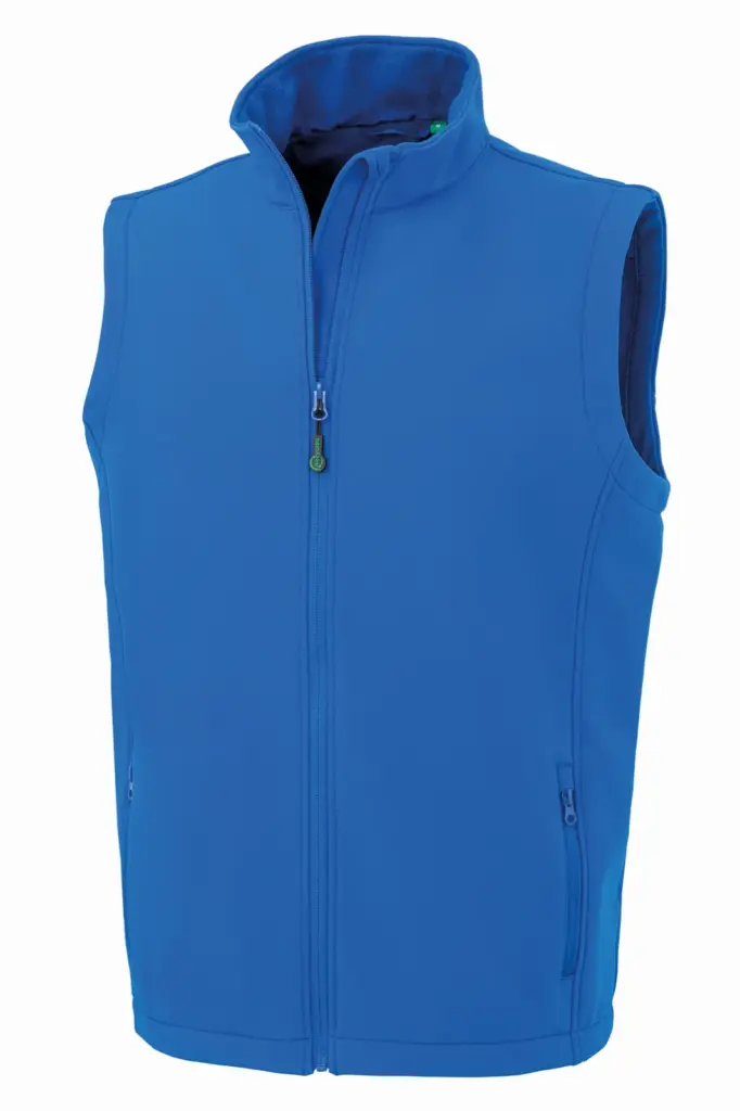 Gerecycleerde heren softshell-bodywarmer, royal — productfoto 7