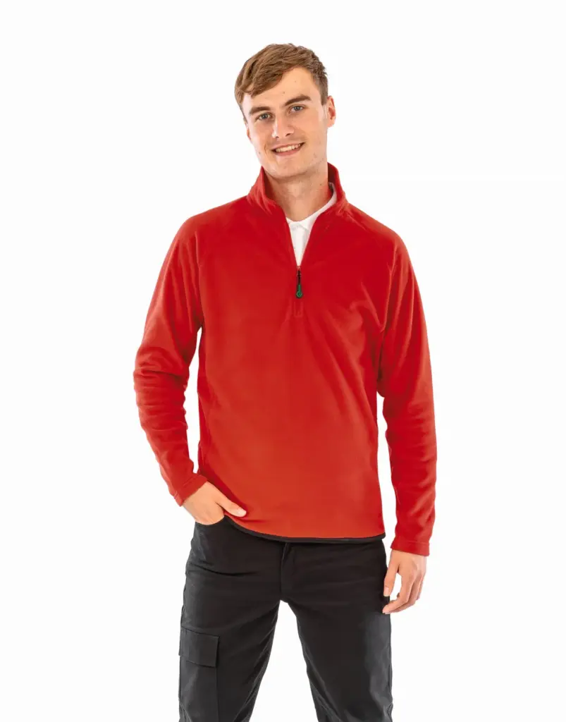 Gerecycled microfleece met ritskraag