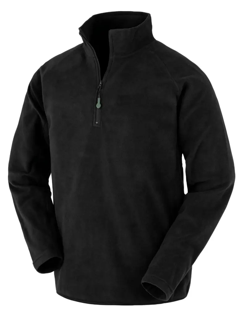 Gerecycled microfleece met ritskraag, black — productfoto 5