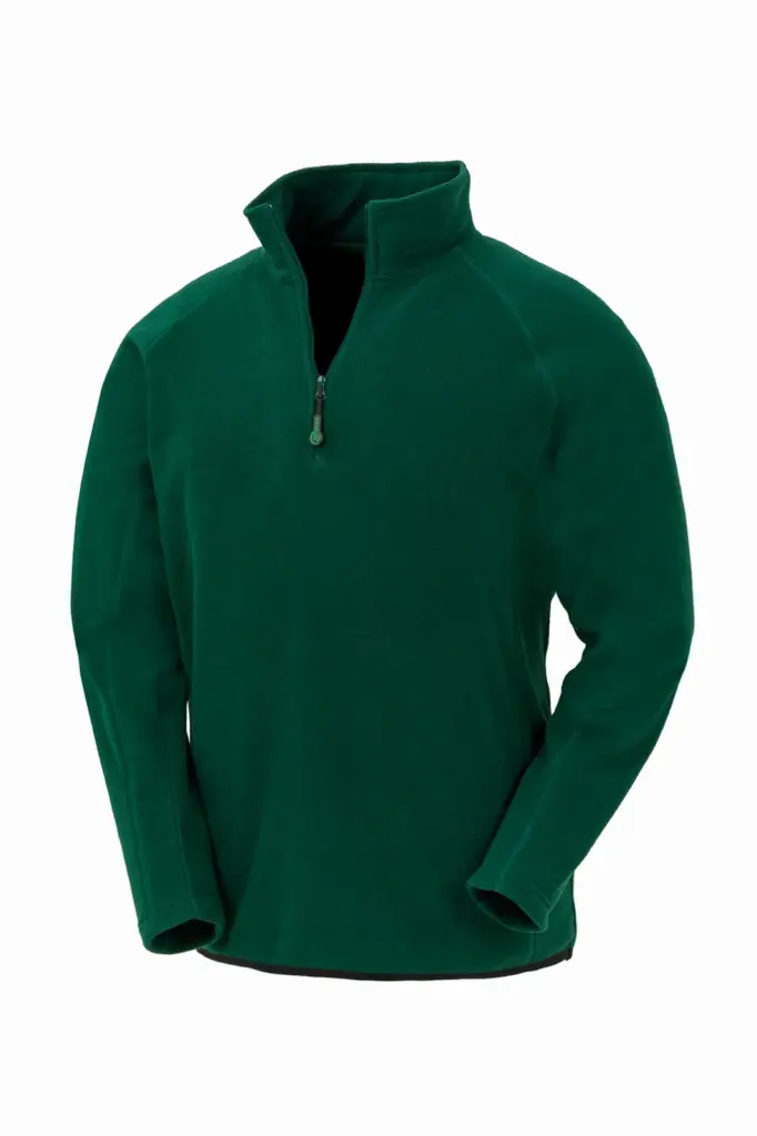 Gerecycled microfleece met ritskraag, forest green — productfoto 6