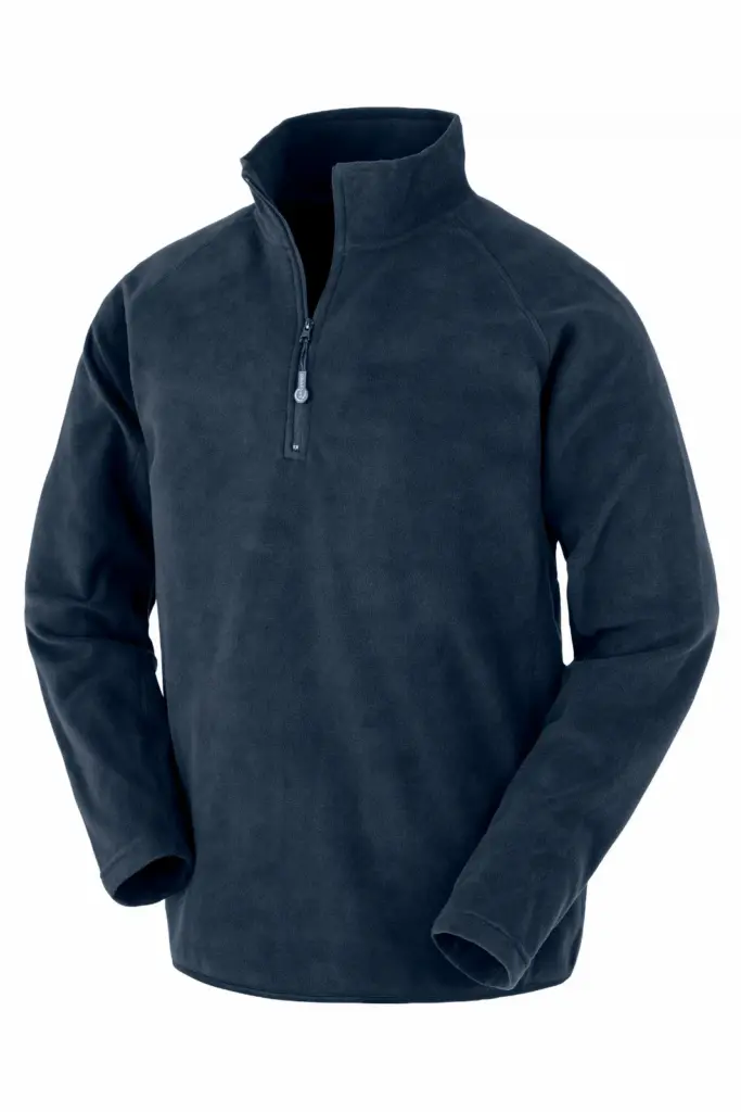 Gerecycled microfleece met ritskraag, navy — productfoto 8
