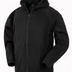 Gerecycled microfleece vest met capuchon, black — productfoto 3