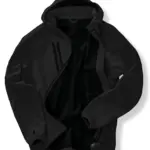 Gerecyclede 3-laags uniseks softshelljack met capuchon., black / black — productfoto 5