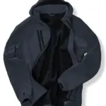 Gerecyclede 3-laags uniseks softshelljack met capuchon., navy / navy — productfoto 6