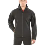 3-laagse gerecycleerde softshell met capuchon voor heren