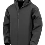 3-laagse gerecycleerde softshell met capuchon voor heren, black — productfoto 2