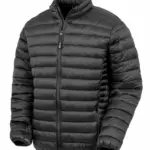 Gerecycled gewatteerd jack zonder capuchon, black — productfoto 2
