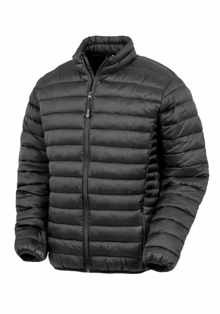Gerecycled gewatteerd jack zonder capuchon, black — productfoto 2