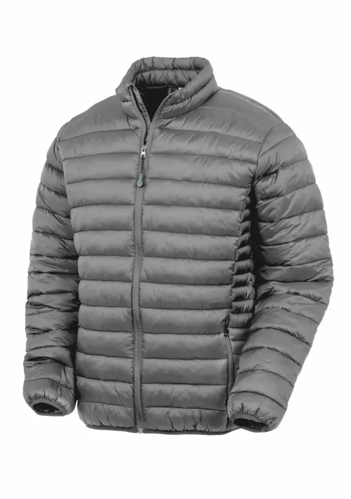Gerecycled gewatteerd jack zonder capuchon, frost grey — productfoto 3