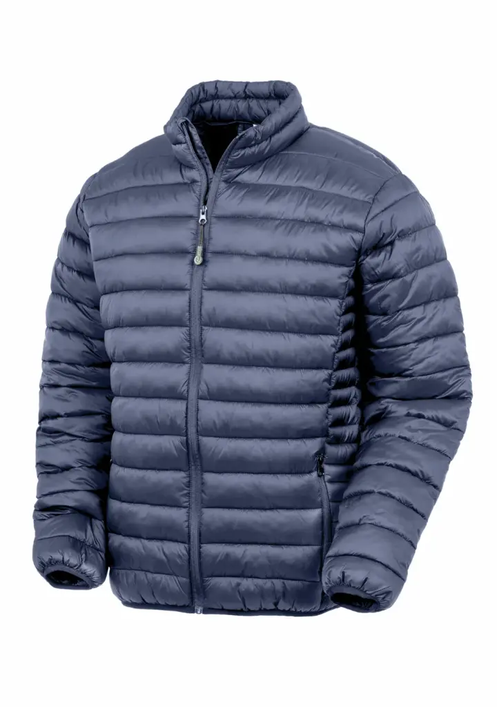 Gerecycled gewatteerd jack zonder capuchon, navy — productfoto 4