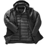 3-in-1 gerecyclede Ripstop donsjas, black — productfoto 6