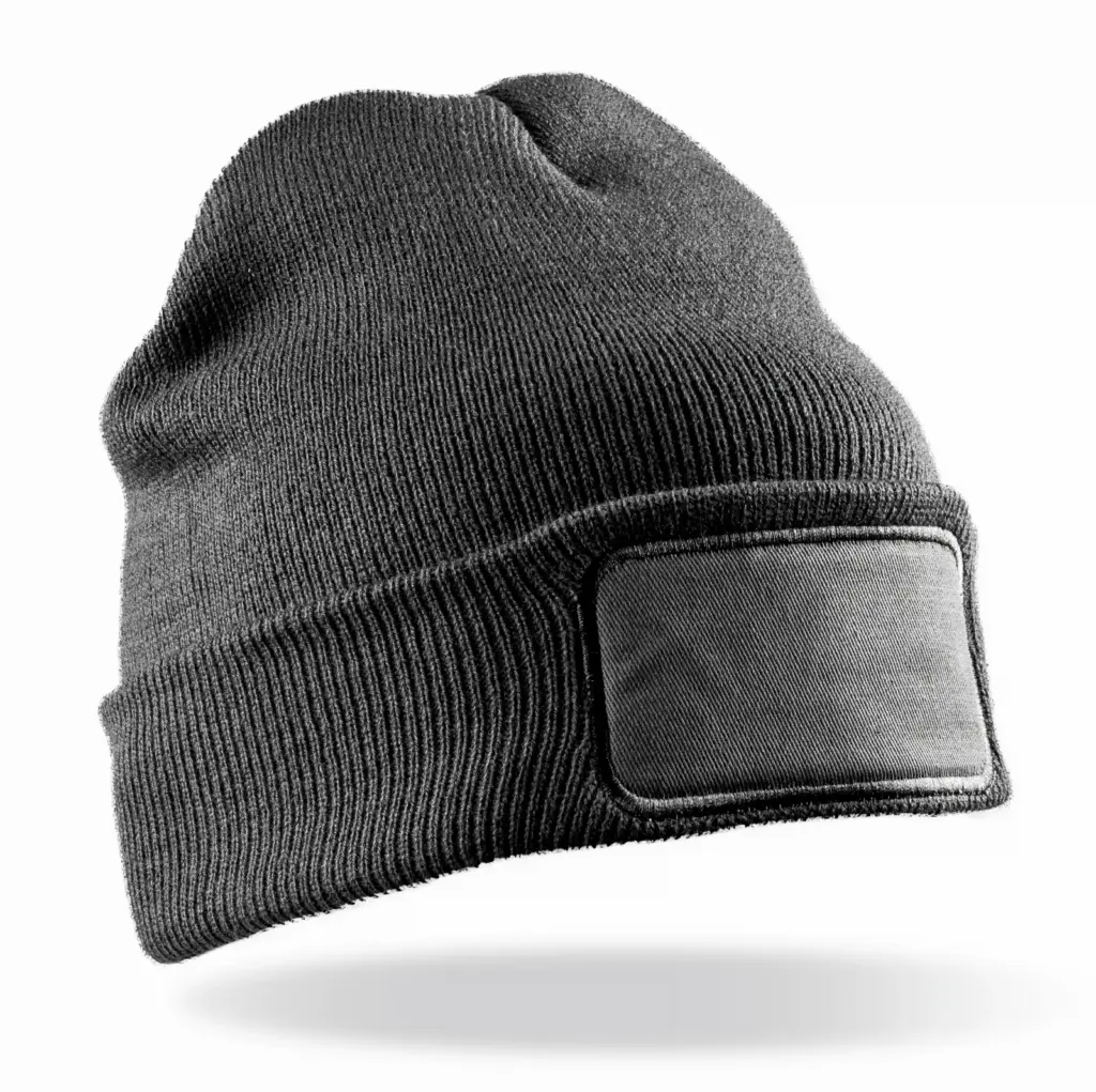 PS_RC027_GREY - Hidalgo Bedrukbare muts van dubbel gebreid, grey — productfoto 4