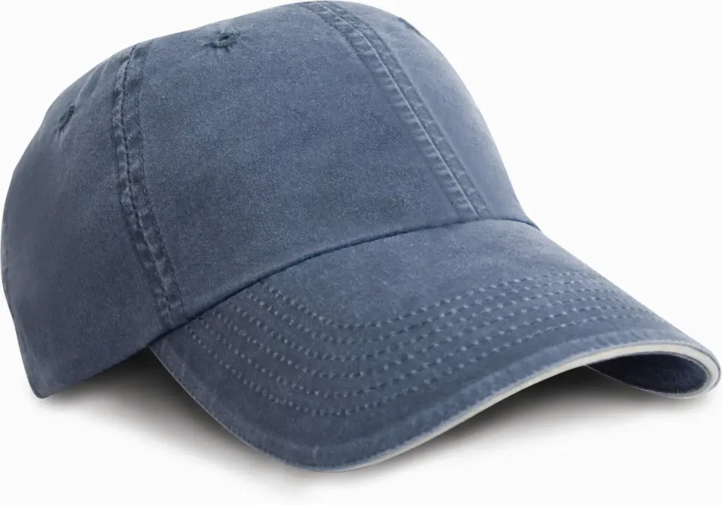 PS_RC054X-FS_NAVY-PUTTY - Hidalgo-werbeartikel Verwassen fine line katoenen pet met sandwichbies, navy / putty — productfoto 3