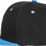 Tweekleurige bronx original snapbackpet met platte klep, black / azure — productfoto 3