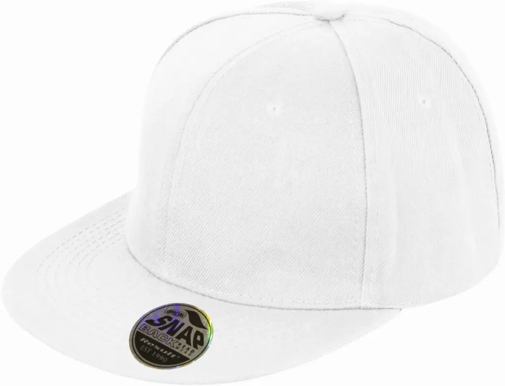 PS_RC083X_WHITE - Hidalgo-werbeartikel Bronx Original snapbackpet met platte klep, white — productfoto 9