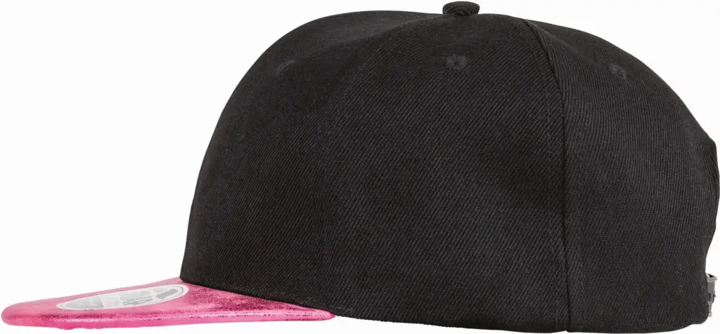PS_RC087X-S_BLACK-PINK - Hidalgo-werbeartikel Bronx glitter snapbackpet met platte klep, black / pink — productfoto 6