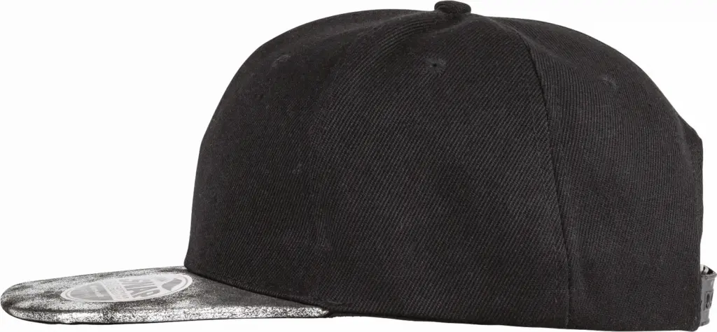 PS_RC087X-S_BLACK-SILVER - Hidalgo-werbeartikel Bronx glitter snapbackpet met platte klep, black / silver — productfoto 7