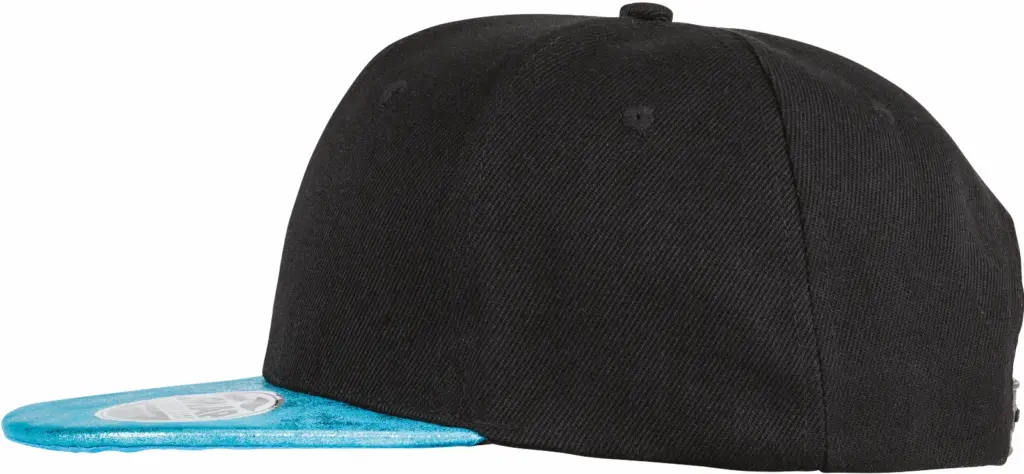 PS_RC087X-S_BLACK-TURQUOISE - Hidalgo-werbeartikel Bronx glitter snapbackpet met platte klep, black / turquoise — productfoto 8