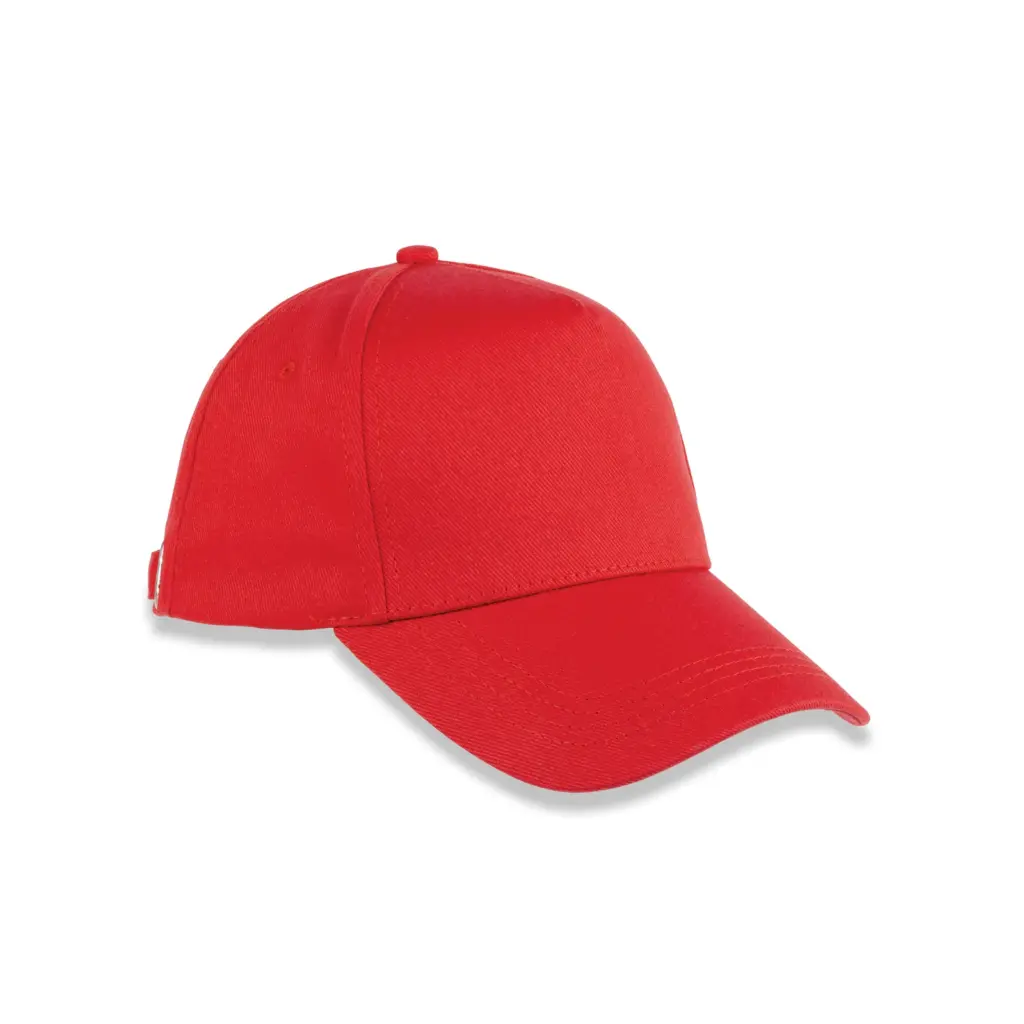 RC096X - 5-panel pet van biologisch katoen, red — productfoto 6