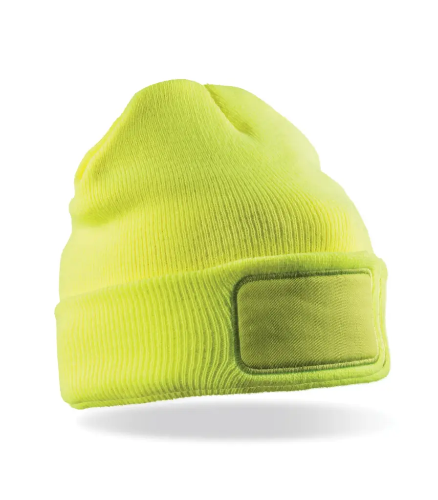 Bedrukbare muts van gerecycled Thinsulate™, fluorescent yellow — productfoto 7