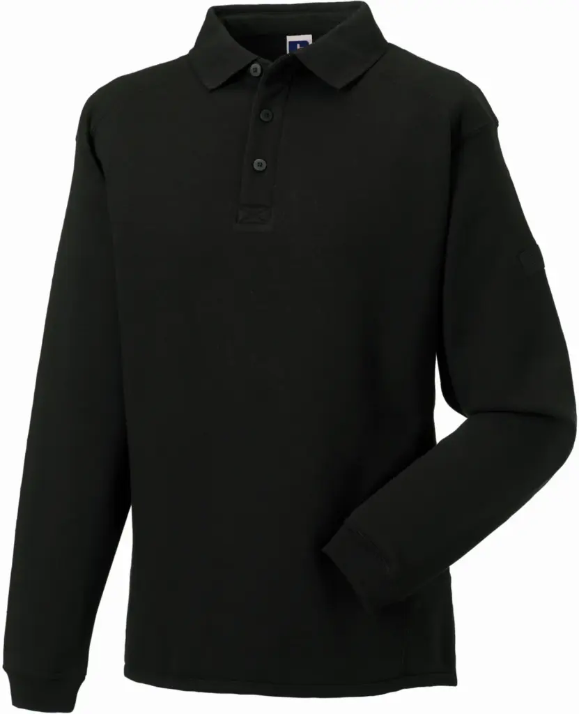 PS_RU012M_BLACK - Hidalgo-werbeartikel Heavy Duty sweater met kraag, black — productfoto 3