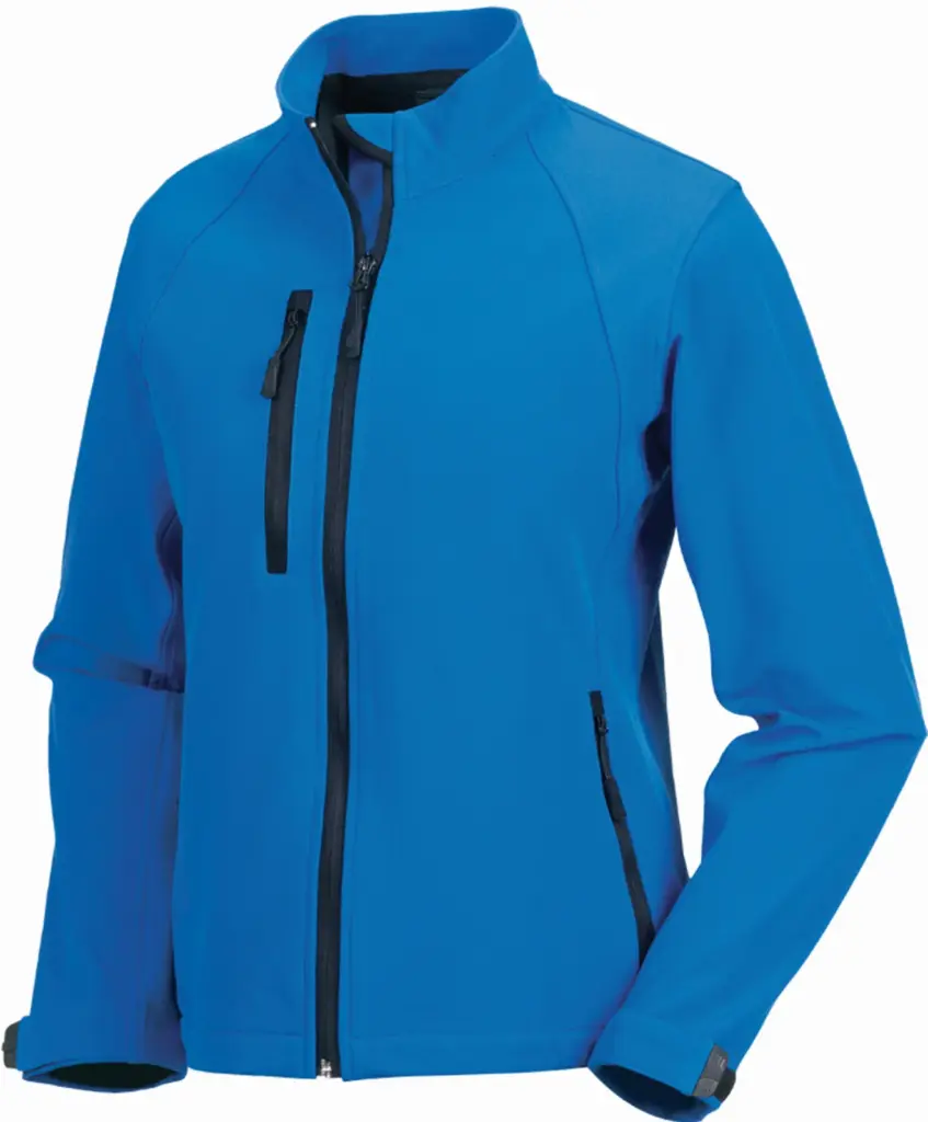 PS_RU140F_AZURBLUE - Hidalgo-werbeartikel Ladies' Softshell Jacket, azur blue — productfoto 3