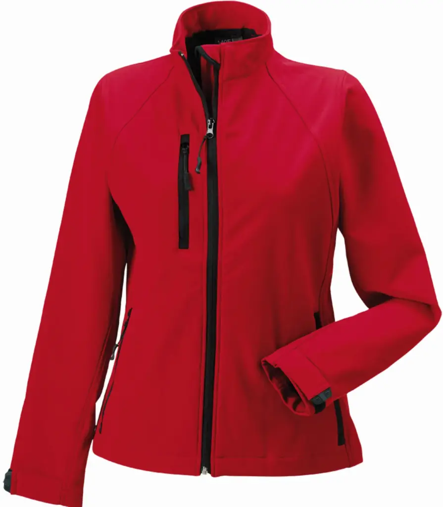PS_RU140F_CLASSICRED - Hidalgo-werbeartikel Ladies' Softshell Jacket, classic red — productfoto 6