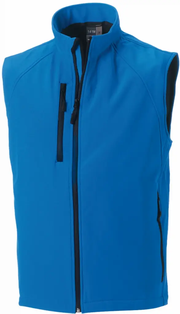 Men's Softshell Gilet, azur blue — productfoto 3