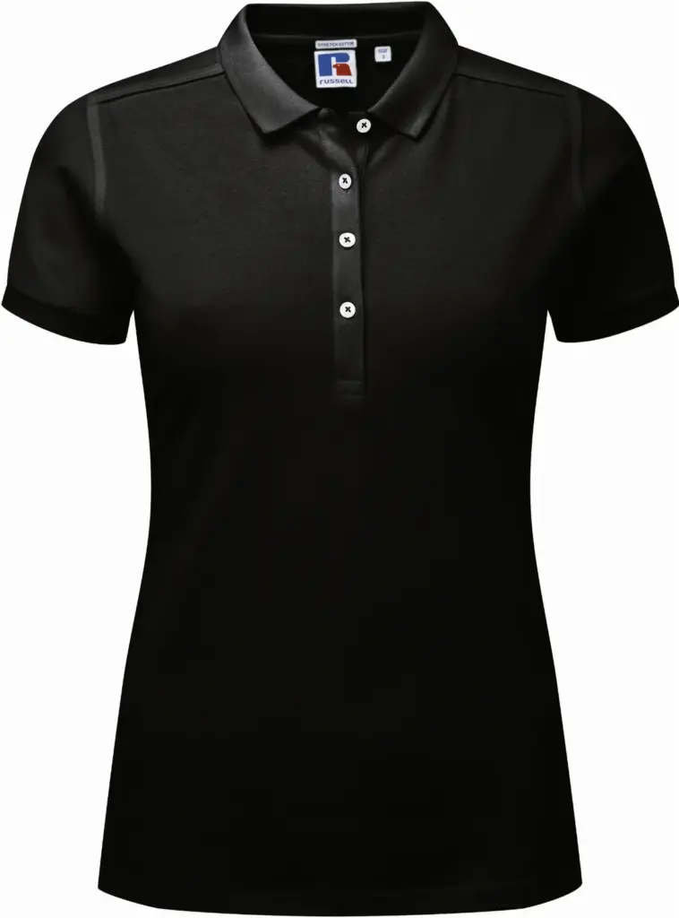Ladies' Stretch Polo Shirt, black — productfoto 6