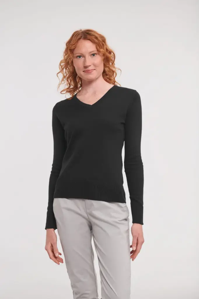 Ladies' V-neck Knitted Pullover