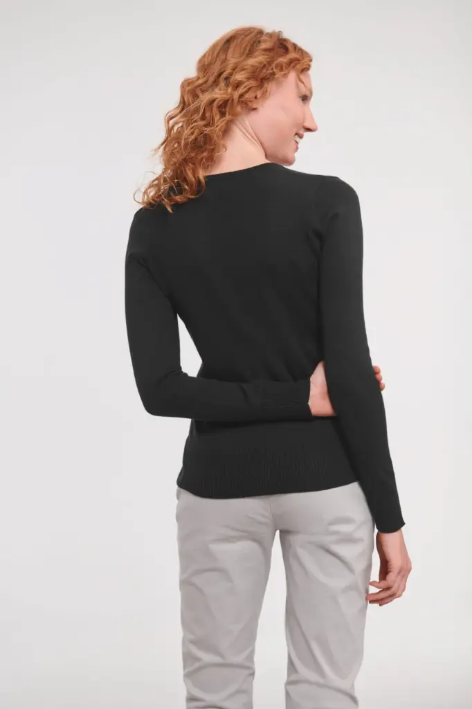 Ladies' V-neck Knitted Pullover — productfoto 2