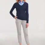 Ladies' V-neck Knitted Pullover — productfoto 3