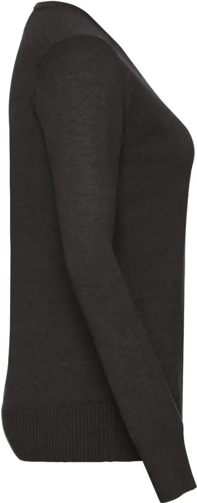 Ladies' V-neck Knitted Pullover, charcoal marl — productfoto 6