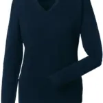 Ladies' V-neck Knitted Pullover, french navy — productfoto 7