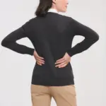 Ladies' gebreid vest met V-hals — productfoto 2