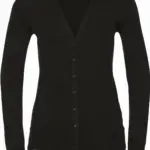 Ladies' gebreid vest met V-hals, black — productfoto 6