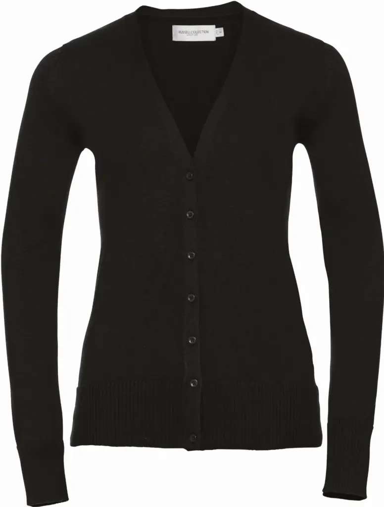 PS_RU715F_BLACK - Hidalgo Ladies' gebreid vest met V-hals, black — productfoto 6