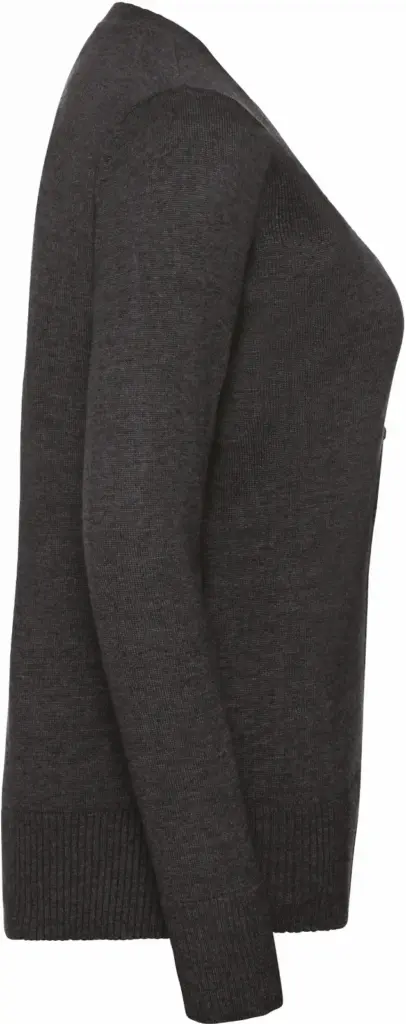Ladies' gebreid vest met V-hals, charcoal marl — productfoto 6