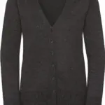 PS_RU715F_CHARCOALMARL - Hidalgo Ladies' gebreid vest met V-hals, charcoal marl — productfoto 7