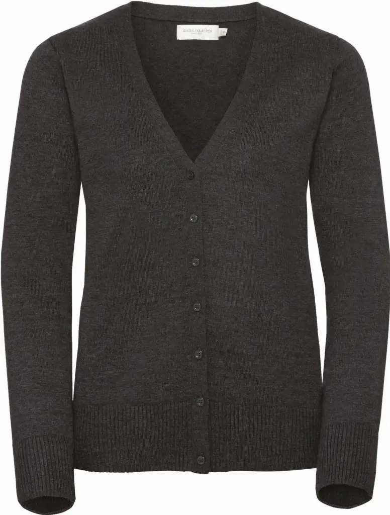 PS_RU715F_CHARCOALMARL - Hidalgo Ladies' gebreid vest met V-hals, charcoal marl — productfoto 7