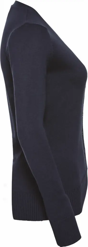 Ladies' gebreid vest met V-hals, french navy — productfoto 7